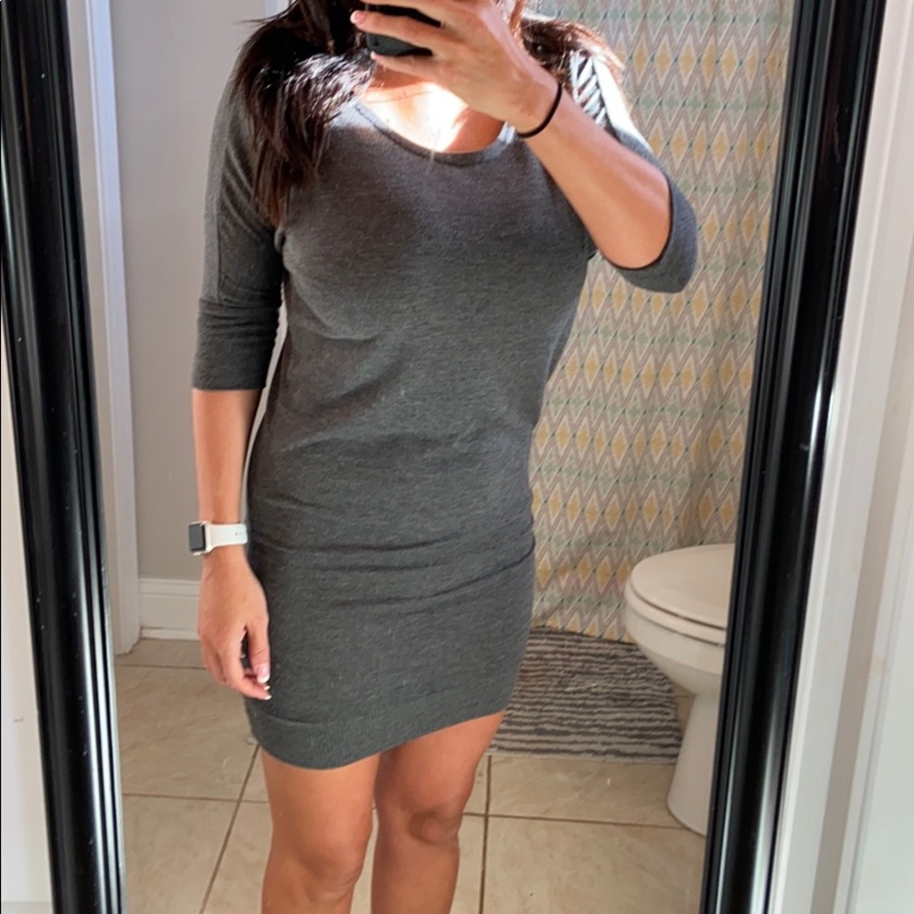 Gray sweater dress